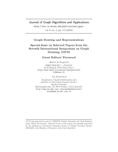 Journal of graph algorithms and applications