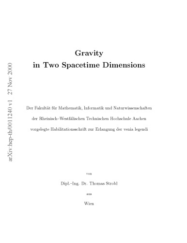 Gravity in two spacetime dimensions