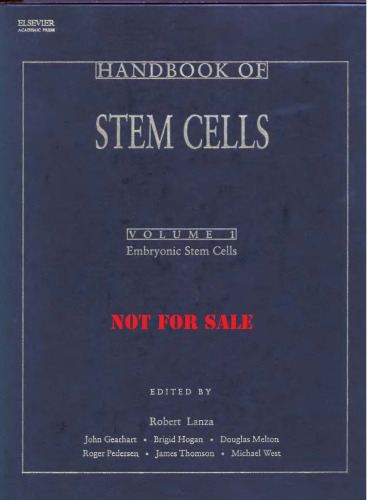 Handbook of stem cells