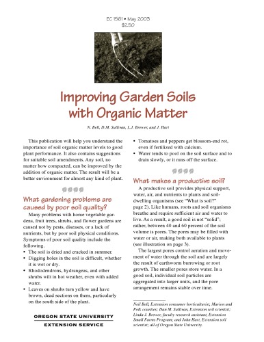Improving garden soils with organic matter
