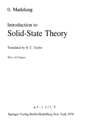 Introduction to solid-state theory