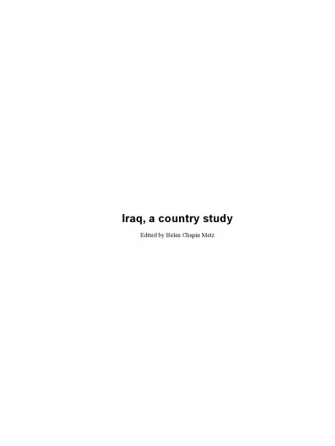 Iraq : a country study