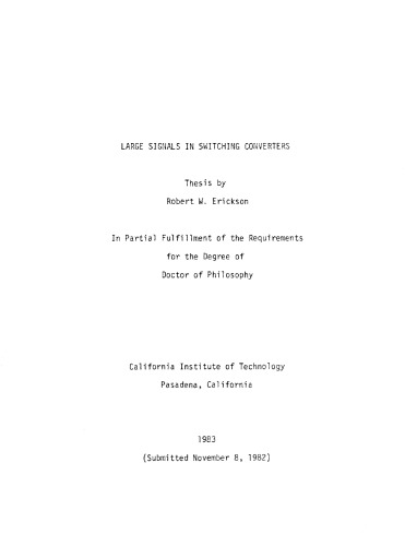 Large signals in switching converters
