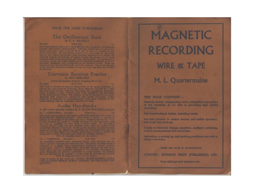 Magnetic recording : wire and tape