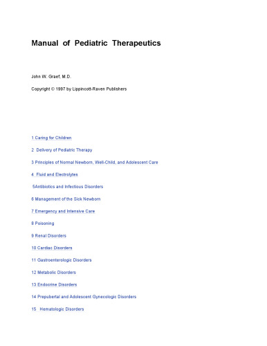Manual of pediatric therapeutics
