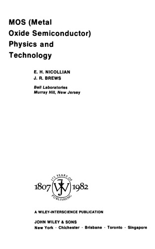 MOS (metal oxide semiconductor) physics and technology