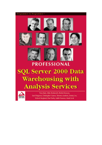 Professional SQL Server 2000 data warehousing with analysis services