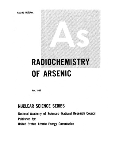Radiochemistry of arsenic