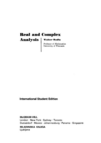 Real and complex analysis