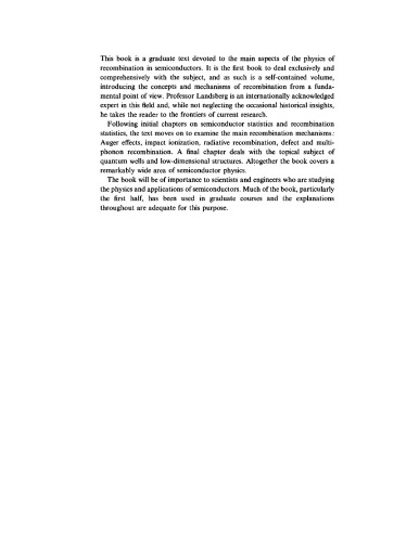 Recombination in semiconductors