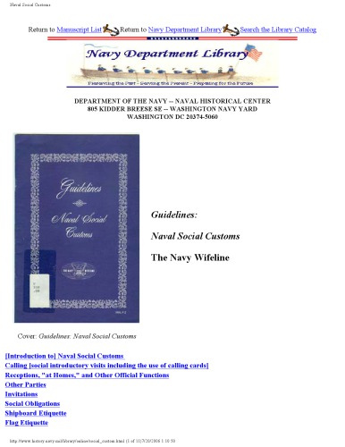 Guidelines : Naval social customs