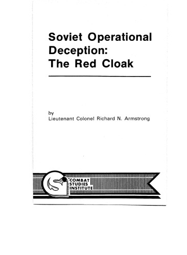 Soviet operational deception : the red cloak