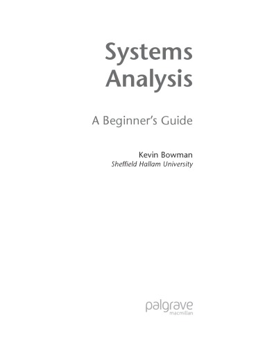 Systems analysis : a beginner's guide