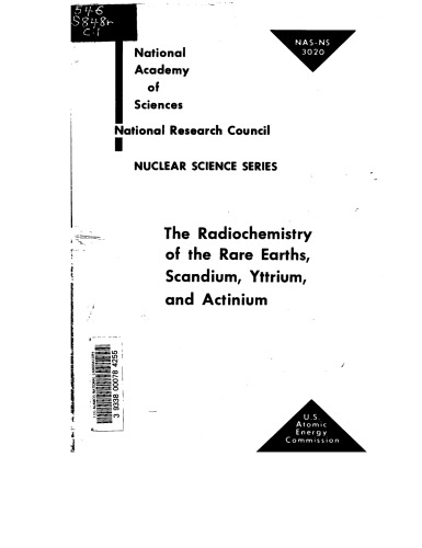 The radiochemistry of the rare earths: scandium, yttrium, and actinium