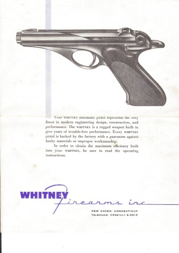 The Whitney Wolverine : .22 caliber semi-automatic pistol