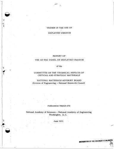 Trends in the use of depleted uranium : report