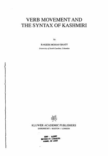 Verb movement and the syntax of Kashmiri