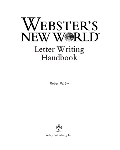 Webster's New World letter writing handbook