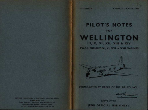 Wellington III, X, XI, XII, XIII and XIV : pilot's notes