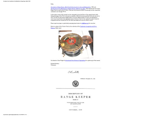 Description of range keeper, Mark II, with directions for its care and manipulation