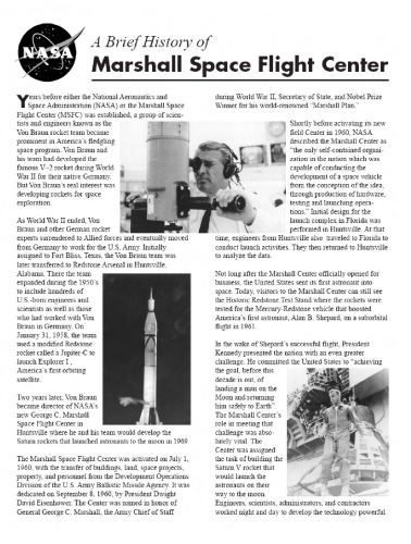 A brief history of the Lunar Roving Vehicle : as part of the history of the NASA Marshall Space Flight Center, Huntsville, Alabama