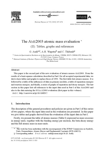 2003 Atomic Mass Evaluation