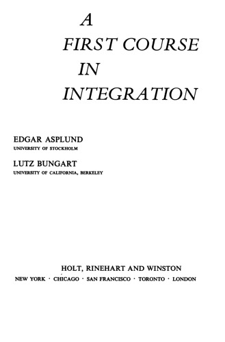 A first course in integration