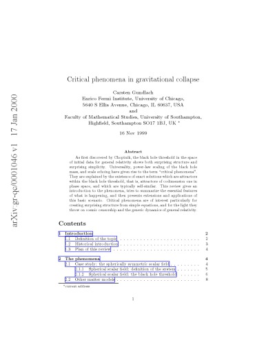 Critical phenomena in gravitational collapse