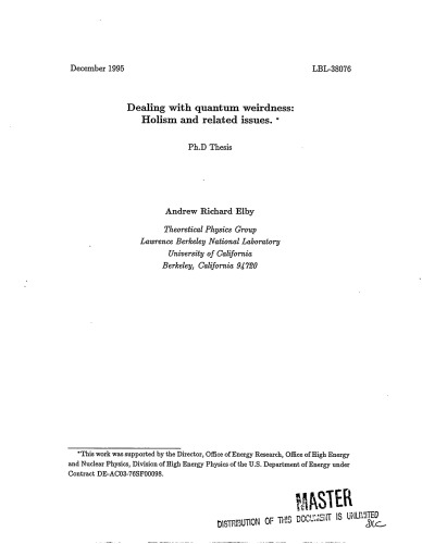 Dealing with quantum wierdness : holism and related issues