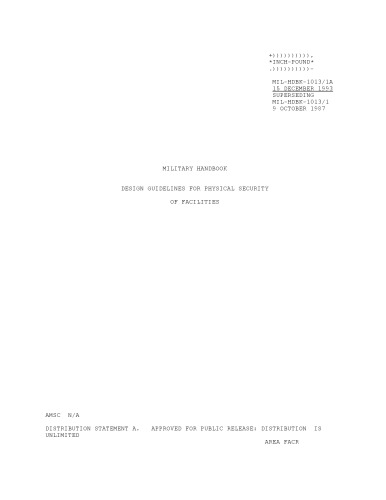 Military Handbook Design Guidelines for Physical Security of Facilities
