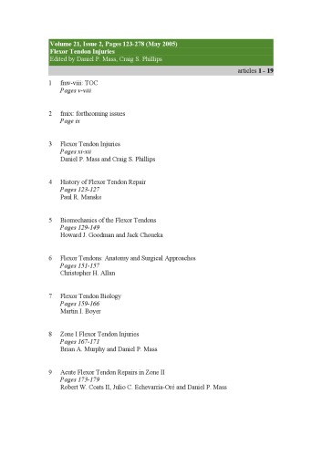 Flexor tendon injuries