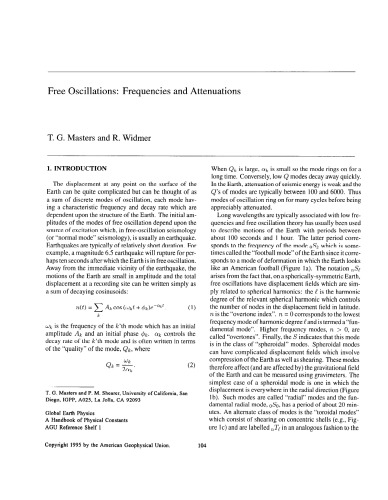 Global earth physics : a handbook of physical constants