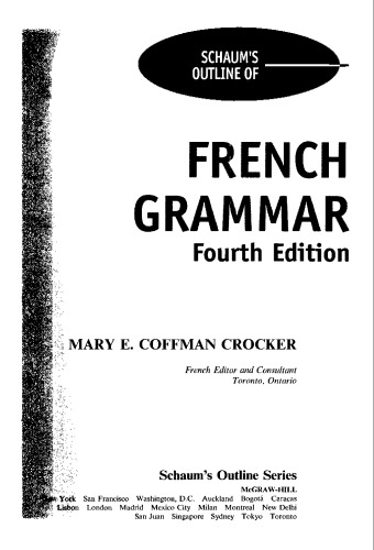 Schaum's outline of French grammar