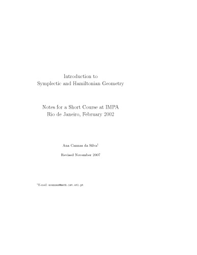 Introduction to symplectic and Hamiltonian geometry