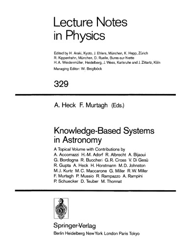 Knowledge-based systems in astronomy : a topical volume with contributions by A. Accomazzi ... [et al.]