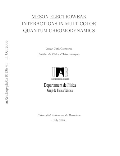 Meson electroweak interactions in multicolor quantum chromodynamics