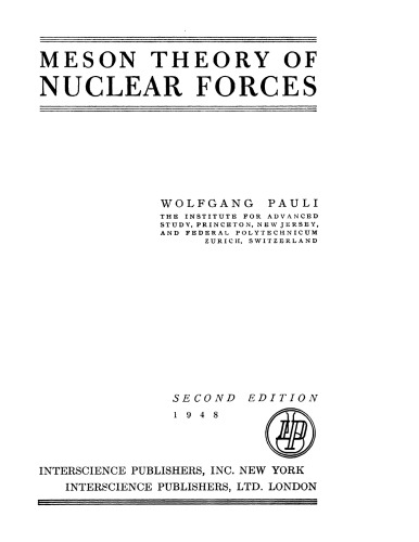 Meson theory of nuclear forces
