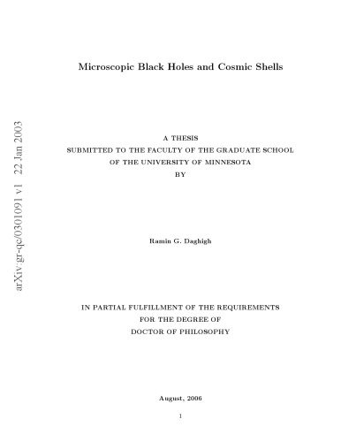 Microscopic black holes and cosmic shells