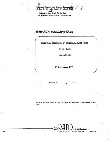 Numerical solutions of spherical blast waves