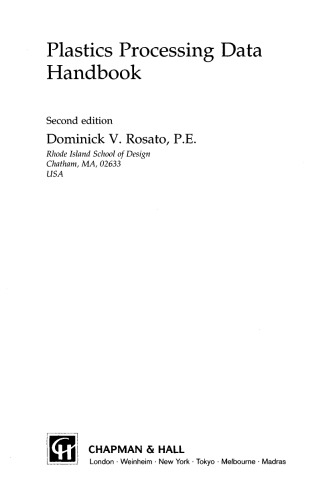 Plastics processing data handbook