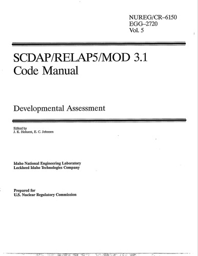 SCDAP/RELAP5/MOD3.1 code manual