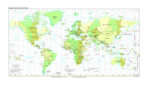 Standard time zones of the world