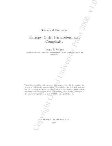 Statistical mechanics : entropy, order parameters, and complexity