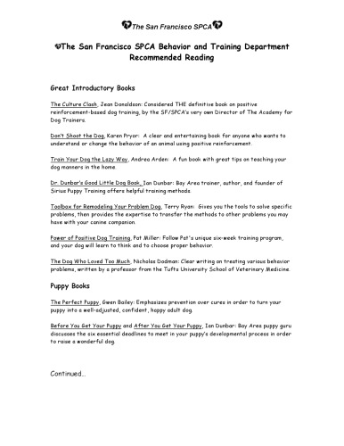 Suggested reading list