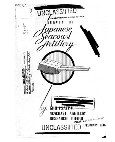 Survey of Japanese seacoast artillery
