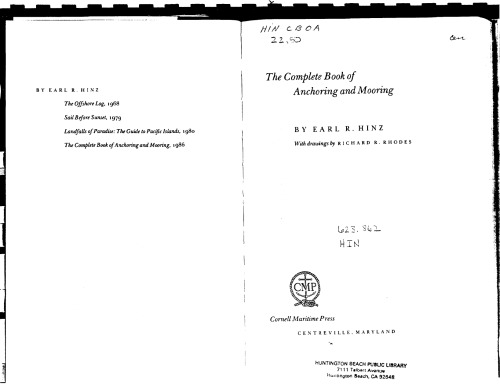 The complete book of anchoring and mooring