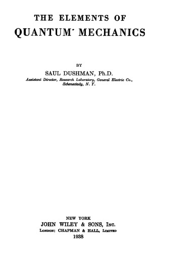 The elements of quantum mechanics