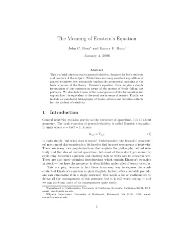 The Meaning of Einstein's Equation