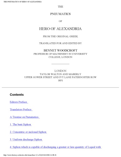 The pneumatics of Hero of Alexandria