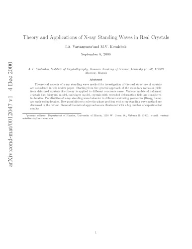 Theory and applications of x-ray standing waves in real crystals